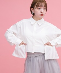 KBF | サイドBIGポケットクロップドシャツ(シャツ/ブラウス)