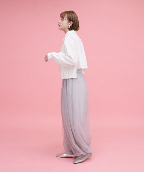 KBF（ケイビーエフ）の「サイドBIGポケットクロップドシャツ（シャツ/ブラウス・レディース・ブルー/オフホワイト/ベージュ系その他・ONE）」の12枚目の写真