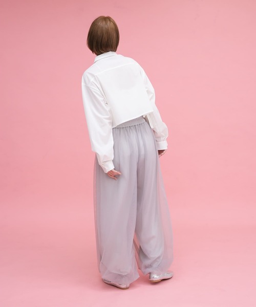 KBF（ケイビーエフ）の「サイドBIGポケットクロップドシャツ（シャツ/ブラウス・レディース・ブルー/オフホワイト/ベージュ系その他・ONE）」の13枚目の写真