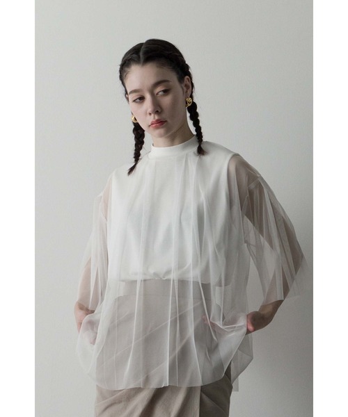 セール】チュールレイヤードカットソー（Tシャツ/カットソー