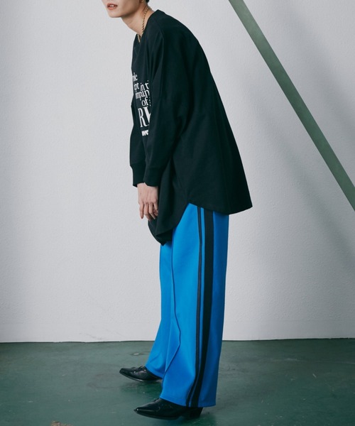 ROSE BUD（ローズバッド）の「サイドラインパンツ（その他パンツ・レディース・ブラウン/ブルー/ネイビー/パープル/レッド/ボルドー・FREE）」の9枚目の写真