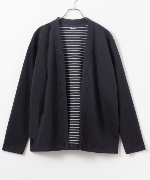 NAVY(ネイビー)の「NAVY ダブルフェイスカーディガン(カーディガン/ボレロ・メンズ・チャコールグレー/ネイビー/ライトグレー・S/M/L/XL)」の2枚目の写真