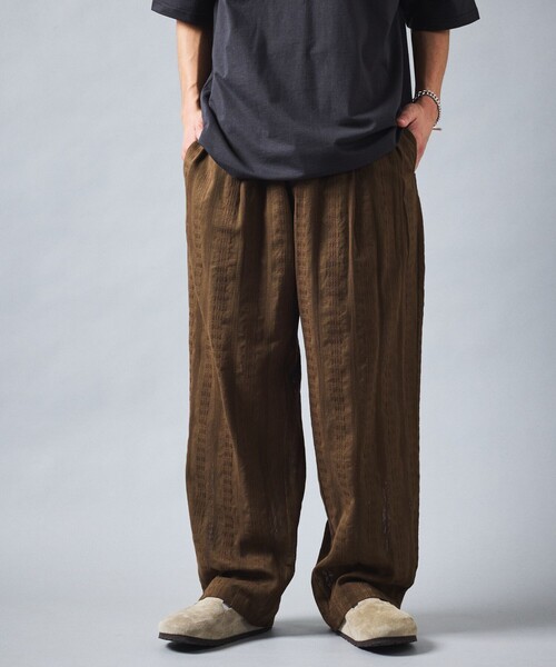 FREAK'S STORE（フリークスストア）の「限定展開 Relax Fit リラックスフィット 総柄 ジャガード イージーパンツ/ワイドパンツ（その他パンツ・メンズ・ブラウン/オリーブ/ブラック/ネイビー/ベージュ・LARGE/SMALL/MEDIUM）」の15枚目の写真