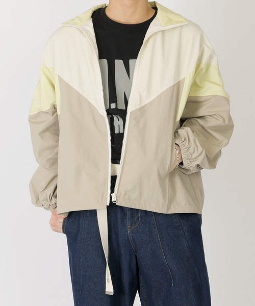 DOUBLE NAME（ダブルネーム）の「配色袖ドロストブルゾン（ブルゾン・レディース・グリーン系/ベージュ系/ピンク・FREE）」の16枚目の写真