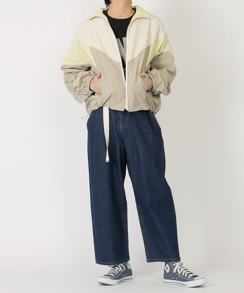 DOUBLE NAME（ダブルネーム）の「配色袖ドロストブルゾン（ブルゾン・レディース・グリーン系/ベージュ系/ピンク・FREE）」の17枚目の写真