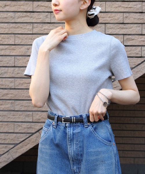 THE SHINZONE（ザ　シンゾーン）の「THE SHINZONE/シンゾーン　コンパクトリブTEE　COMPACT RIB TEE　24MMSCU06（Tシャツ/カットソー・レディース・ホワイト/ブラック/グレー・FREE）」の3枚目の写真