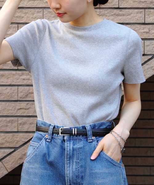 THE SHINZONE（ザ　シンゾーン）の「THE SHINZONE/シンゾーン　コンパクトリブTEE　COMPACT RIB TEE　24MMSCU06（Tシャツ/カットソー・レディース・ホワイト/ブラック/グレー・FREE）」の14枚目の写真