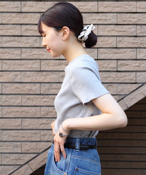 THE SHINZONE（ザ　シンゾーン）の「THE SHINZONE/シンゾーン　コンパクトリブTEE　COMPACT RIB TEE　24MMSCU06（Tシャツ/カットソー・レディース・ホワイト/ブラック/グレー・FREE）」の4枚目の写真