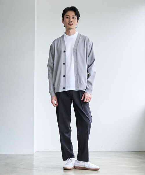 coen（コーエン）の「【RONEL】ハイゲージクリアVネックニットカーディガン（カーディガン/ボレロ・メンズ・ライトグレー/ブラック/ネイビー・S/M/L/XL）」の5枚目の写真