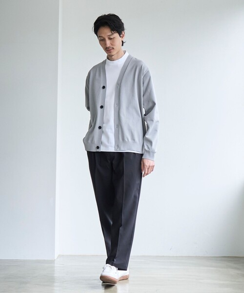 coen（コーエン）の「【RONEL】ハイゲージクリアVネックニットカーディガン（カーディガン/ボレロ・メンズ・ライトグレー/ブラック/ネイビー・S/M/L/XL）」の7枚目の写真