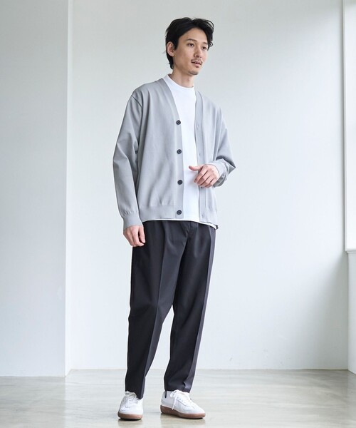 coen（コーエン）の「【RONEL】ハイゲージクリアVネックニットカーディガン（カーディガン/ボレロ・メンズ・ライトグレー/ブラック/ネイビー・S/M/L/XL）」の9枚目の写真