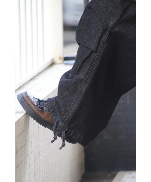 Badhiya(バディ―ヤ)の「cargo remove out pants(カーゴパンツ・メンズ・ブラック/インディゴブルー・FREE)」の9枚目の写真
