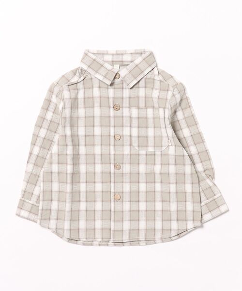 【セール】《Rylee＋Cru》COLLARED SHIRT || PEWTER PLAID（その他ベビー用品）｜Rylee + Cru（ライリーアンドクルー）