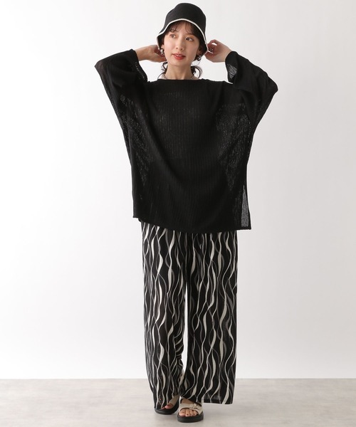 LEPSIM(レプシィム)の「プリーツストライププルオーバー 108089(Tシャツ/カットソー・レディース・オフホワイト/ブラック/グリーン/ライトパープル・FREE)」の12枚目の写真