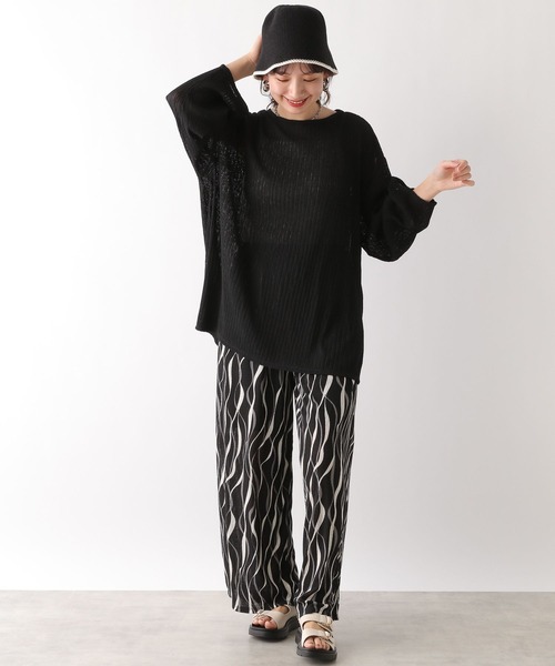 LEPSIM(レプシィム)の「プリーツストライププルオーバー 108089(Tシャツ/カットソー・レディース・オフホワイト/ブラック/グリーン/ライトパープル・FREE)」の13枚目の写真