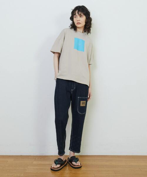 FRAPBOIS（フラボア）の「アミューズT（Tシャツ/カットソー・レディース・カーキ/ブラック/ホワイト/ピンク/ベージュ・1/2）」の18枚目の写真