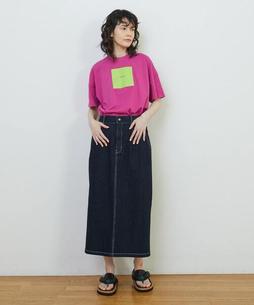 FRAPBOIS（フラボア）の「アミューズT（Tシャツ/カットソー・レディース・カーキ/ブラック/ホワイト/ピンク/ベージュ・1/2）」の21枚目の写真