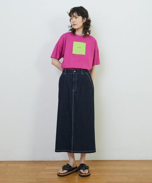 FRAPBOIS(フラボア)の「アミューズT(Tシャツ/カットソー・レディース・カーキ/ブラック/ホワイト/ピンク/ベージュ・1/2)」の16枚目の写真