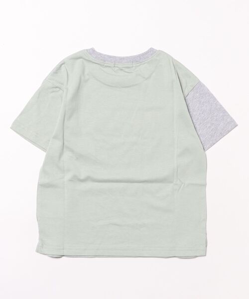 minimal（ミニマル）の「【撥水】バイカラーbigTシャツ（Tシャツ/カットソー・キッズ・ブルー/カーキ/ブラック・110cm/140cm/120cm/130cm/100cm）」の4枚目の写真