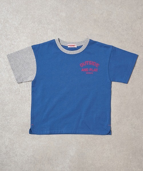 minimal（ミニマル）の「【撥水】バイカラーbigTシャツ（Tシャツ/カットソー・キッズ・ブルー/カーキ/ブラック・110cm/140cm/120cm/130cm/100cm）」の3枚目の写真