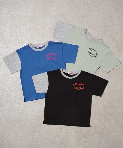 minimal（ミニマル）の「【撥水】バイカラーbigTシャツ（Tシャツ/カットソー・キッズ・ブルー/カーキ/ブラック・110cm/140cm/120cm/130cm/100cm）」の11枚目の写真