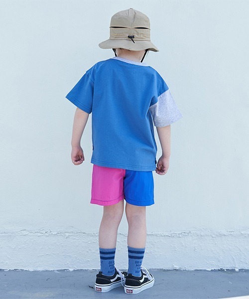 minimal（ミニマル）の「【撥水】バイカラーbigTシャツ（Tシャツ/カットソー・キッズ・ブルー/カーキ/ブラック・110cm/140cm/120cm/130cm/100cm）」の7枚目の写真