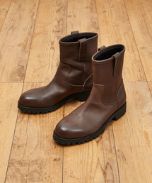 PADRONE パドローネ / SHORT WORK BOOTS (WATER PROOF LEATHER) ウォータープルーフワークブーツ ペコスブーツ レインブーツ 撥水 防水 ビブラムソール 日本製 / PU7358-1127