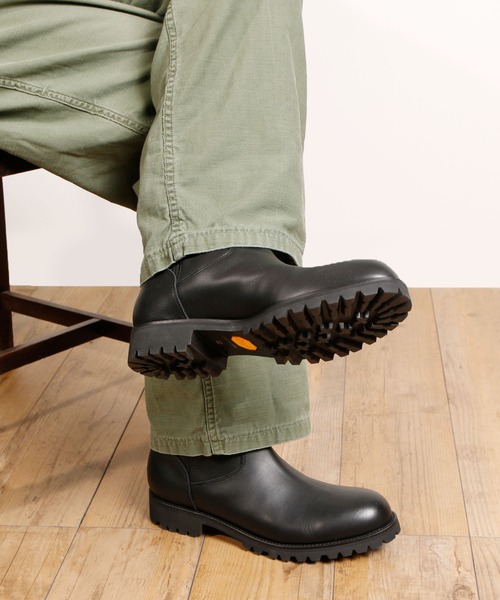 PADRONE(パドローネ)の「PADRONE パドローネ / SHORT WORK BOOTS (WATER PROOF LEATHER) ウォータープルーフワークブーツ ペコスブーツ レインブーツ 撥水 防水 ビブラムソール 日本製 / PU7358-1127(ブーツ・メンズ・ブラック/ダークブラウン・40/41/42)」の14枚目の写真