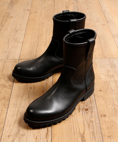 PADRONE(パドローネ)の「PADRONE パドローネ / SHORT WORK BOOTS (WATER PROOF LEATHER) ウォータープルーフワークブーツ ペコスブーツ レインブーツ 撥水 防水 ビブラムソール 日本製 / PU7358-1127(ブーツ・メンズ・ブラック/ダークブラウン・40/41/42)」の13枚目の写真