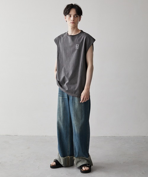 CLEL】Vintage Design Sleeveless Print T-Shirt/ヴィンテージ