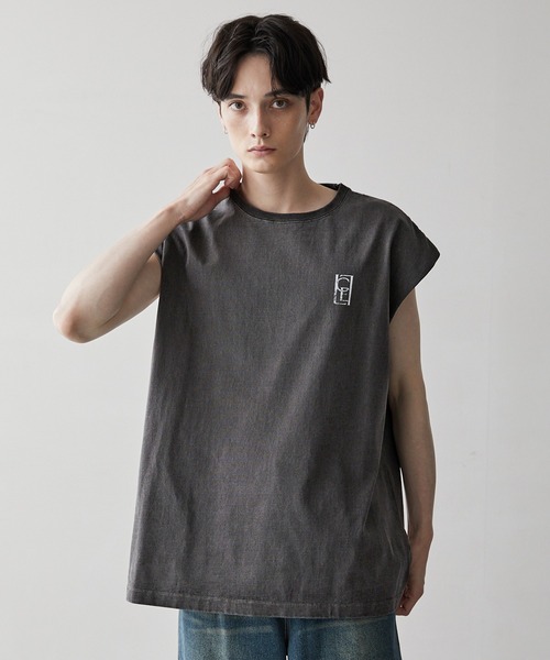 MHL HIGHCOUNT COTTON LINEN ノースリーブTシャツ