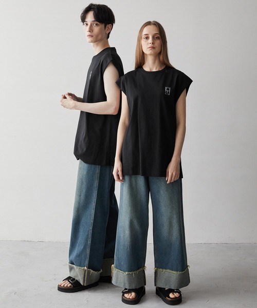 CLEL（クレイル）の「【CLEL】Vintage Design Sleeveless Print T-Shirt/ヴィンテージデザイン ノースリーブプリントTシャツ（Tシャツ/カットソー・メンズ・チャコールグレー/グレー/ブラック・L/M/S/XS）」の5枚目の写真