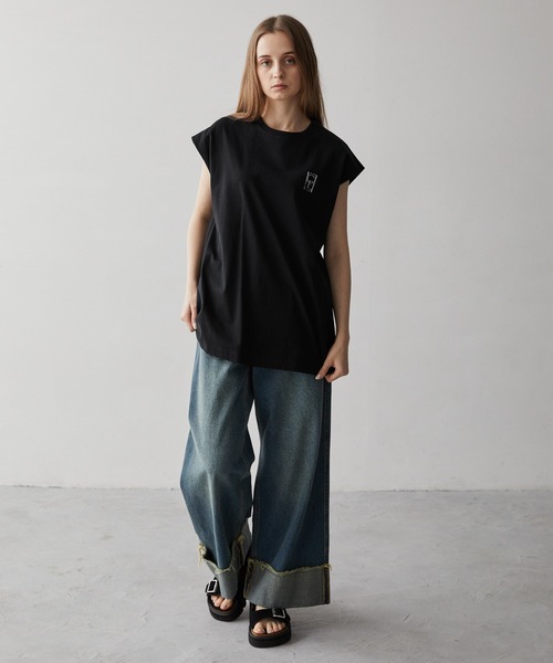 CLEL】Vintage Design Sleeveless Print T-Shirt/ヴィンテージ