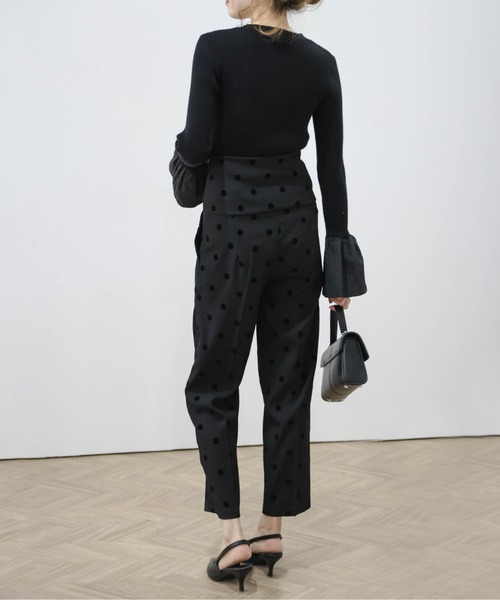 AMELY(エミリー)の「フロッキードットハイウエストパンツ(スラックス・レディース・ドット/ブラック系その他・M/L)」の14枚目の写真