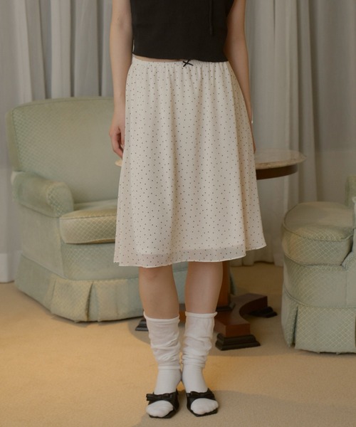 GIUNON（ジウノン）の「dot sheer skirt / ドットシアースカート（スカート・レディース・ホワイト・FREE）」の8枚目の写真