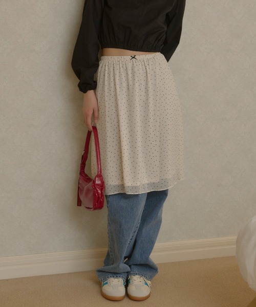 dot sheer skirt / ドットシアースカート（スカート）｜GIUNON