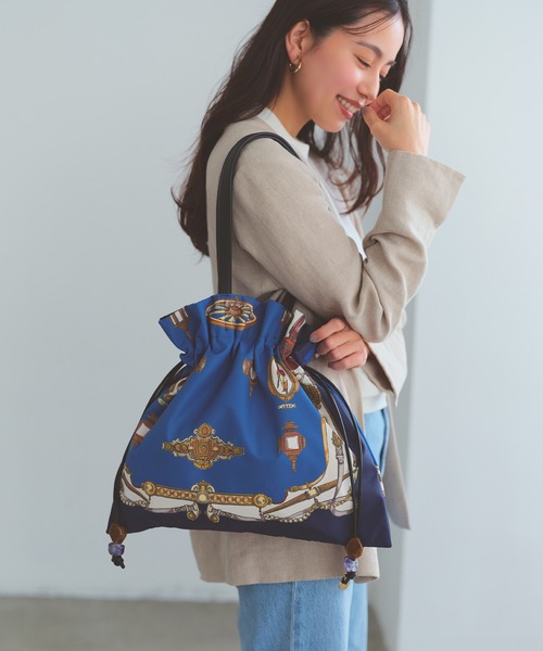 新色追加】【TREASURE TOPKAPI】マイルドサテン スカーフ柄 巾着