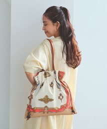 TOPKAPI（トプカピ）の「【新色追加】【TREASURE TOPKAPI】マイルドサテン スカーフ柄 巾着 トート バッグ（トートバッグ）」