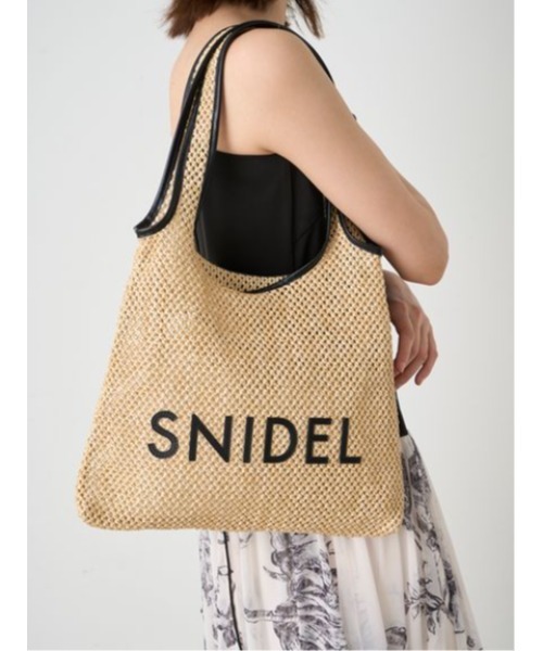 SNIDEL(スナイデル)の「ジュートロゴトートバッグ(トートバッグ・レディース・その他/ライム/ピンク・FREE)」の3枚目の写真