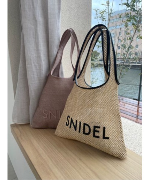 SNIDEL(スナイデル)の「ジュートロゴトートバッグ(トートバッグ・レディース・その他/ライム/ピンク・FREE)」の4枚目の写真