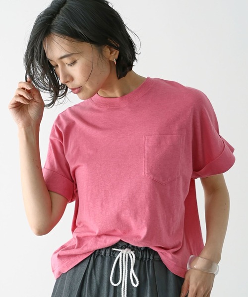 BARNYARDSTORM(バンヤードストーム)の「BARNYARDSTORM / スラブコンパクトTシャツ(Tシャツ/カットソー・レディース・ホワイト/カーキ/ピンク・1/0)」の3枚目の写真