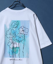 Cool Touch Back Print Floral Pattern T-shirt/接触冷感 バックプリント 花柄プリント Tシャツ 半袖Tシャツ
