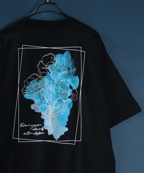 ANPAS(アンパス)の「Cool Touch Back Print Floral Pattern T-shirt/接触冷感 バックプリント 花柄プリント Tシャツ 半袖Tシャツ(Tシャツ/カットソー・メンズ・ホワイト系その他/ブラック/ホワイト/ブラック系その他2/ホワイト系その他2/ブラック系その他/ホワイト系その他4/ブラック系その他3/ホワイト系その他3/ブラック系その他4・L/M)」の8枚目の写真