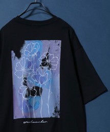 Cool Touch Back Print Floral Pattern T-shirt/接触冷感 バックプリント 花柄プリント Ｔシャツ 半袖Ｔシャツ