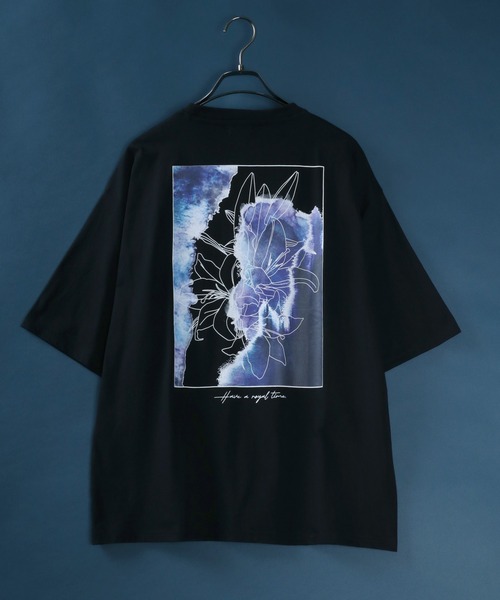 ANPAS(アンパス)の「Cool Touch Back Print Floral Pattern T-shirt/接触冷感 バックプリント 花柄プリント Tシャツ 半袖Tシャツ(Tシャツ/カットソー・メンズ・ホワイト系その他/ブラック/ホワイト/ブラック系その他2/ホワイト系その他2/ブラック系その他/ホワイト系その他4/ブラック系その他3/ホワイト系その他3/ブラック系その他4・L/M)」の15枚目の写真