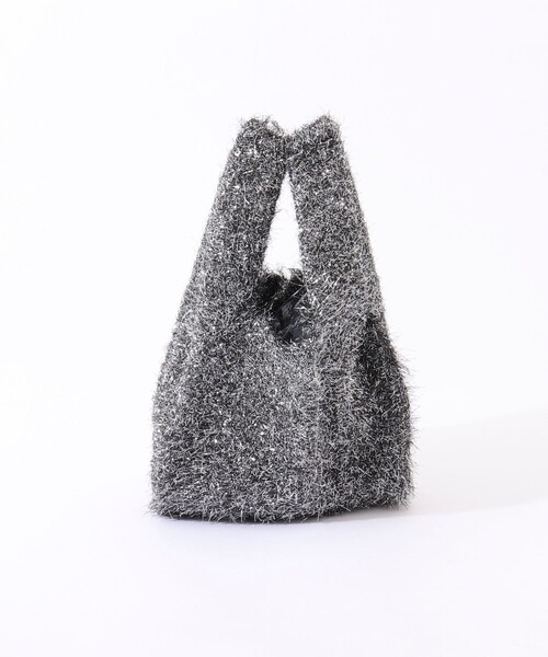 NOLLEY’S(ノーリーズ)の「フィルムラメニットバッグ(バックパック/リュック・レディース・ブラック/ベージュ・FREE)」の3枚目の写真