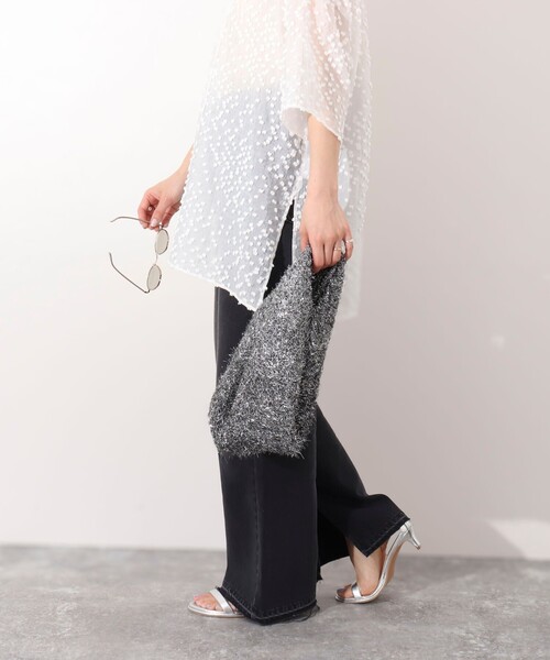 NOLLEY’S(ノーリーズ)の「フィルムラメニットバッグ(バックパック/リュック・レディース・ブラック/ベージュ・FREE)」の16枚目の写真