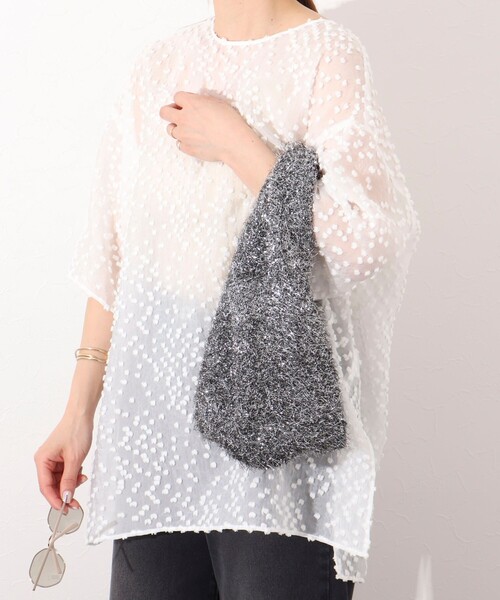 NOLLEY’S(ノーリーズ)の「フィルムラメニットバッグ(バックパック/リュック・レディース・ブラック/ベージュ・FREE)」の17枚目の写真