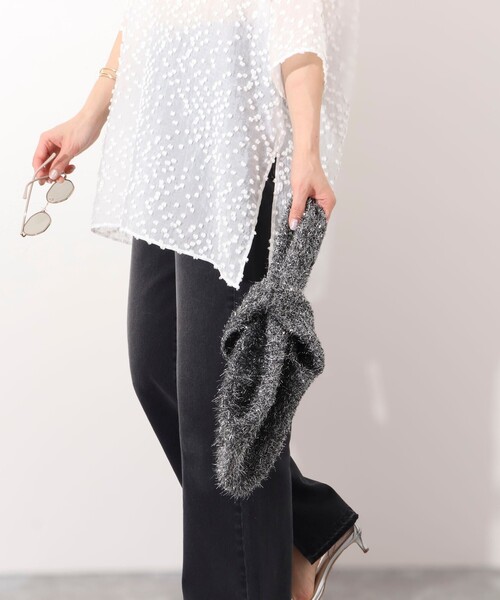 NOLLEY’S(ノーリーズ)の「フィルムラメニットバッグ(バックパック/リュック・レディース・ブラック/ベージュ・FREE)」の20枚目の写真