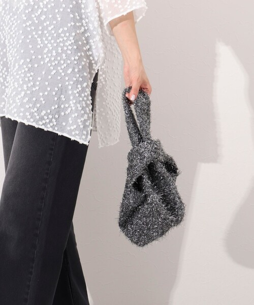 NOLLEY’S(ノーリーズ)の「フィルムラメニットバッグ(バックパック/リュック・レディース・ブラック/ベージュ・FREE)」の21枚目の写真